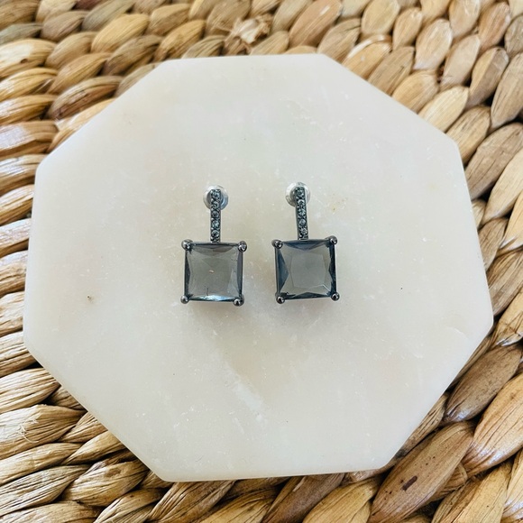 BCBGMaxAzria Jewelry - BCBG Max Azria Gunmetal Crystal Earrings